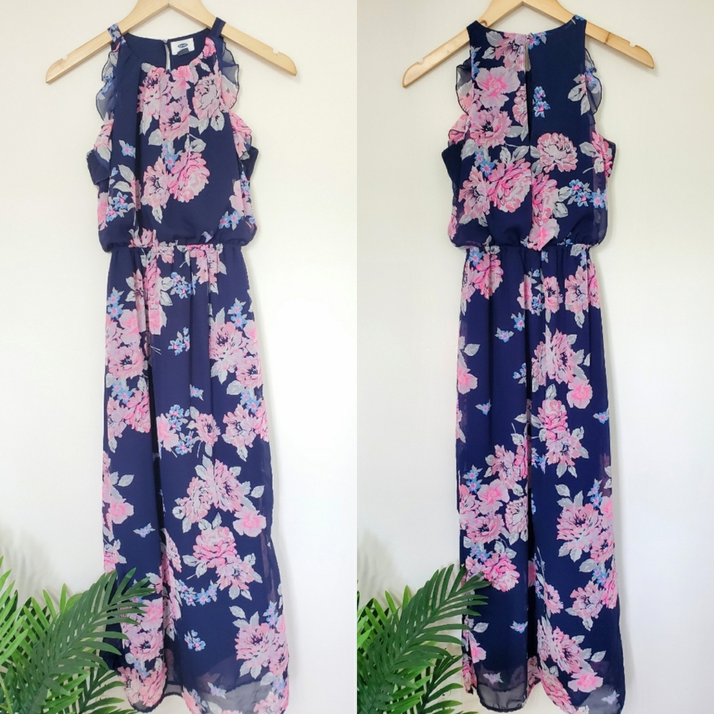 Old Navy Ruffle Floral Sleeveless Maxi Dres XS